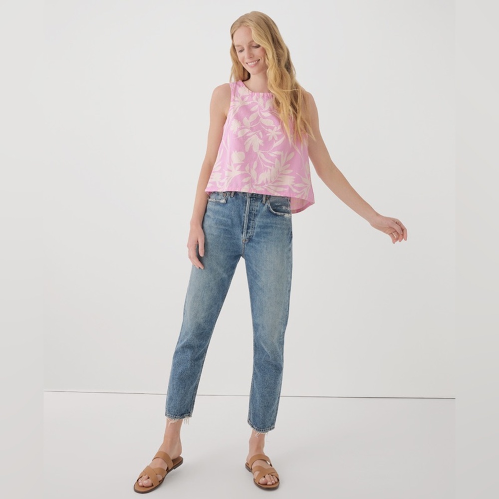 Pact Pink Canopy Linen Tank- Small
